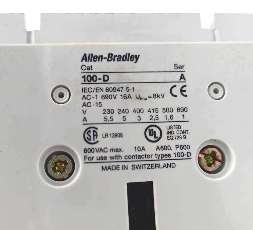AB 100-D250 Contactor, E-EI, SER.A, COIL- 208...277V, 50/60Hz