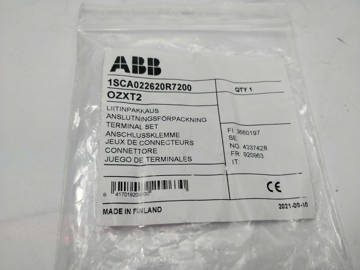 ABB 1SCA022620R7200 OZXT2 Terminal clamp 3 Pcs.