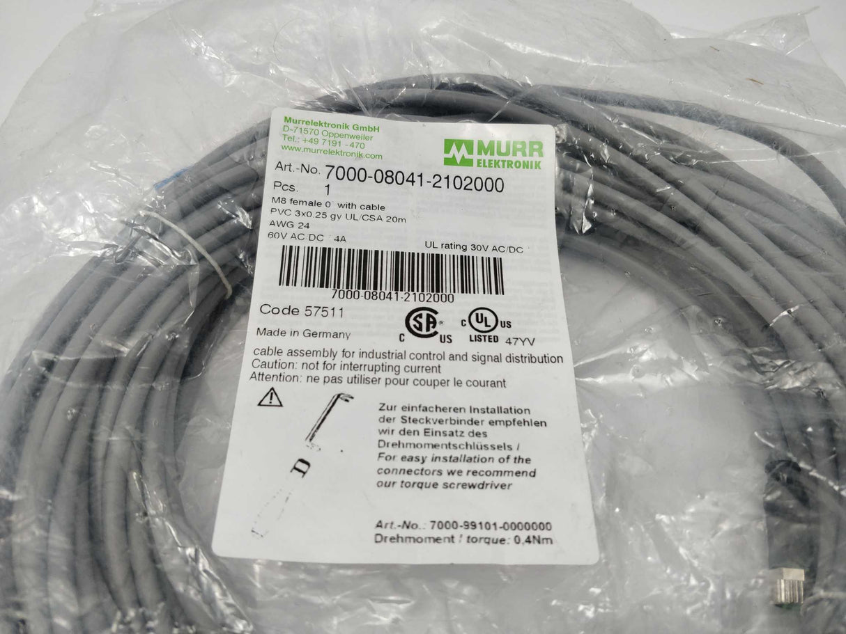 MURR Elektronik 7000-08041-2102000 M8 female 0° A-cod. with cable