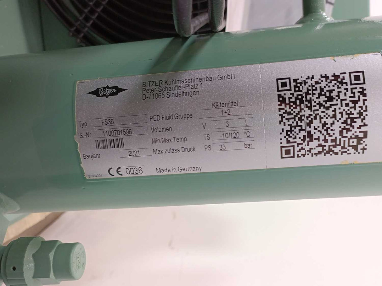 Bitzer LH33E/2JES-07Y-40S Semi-Hermetic Condensing Unit W:FS36, S3G350-AN01-34