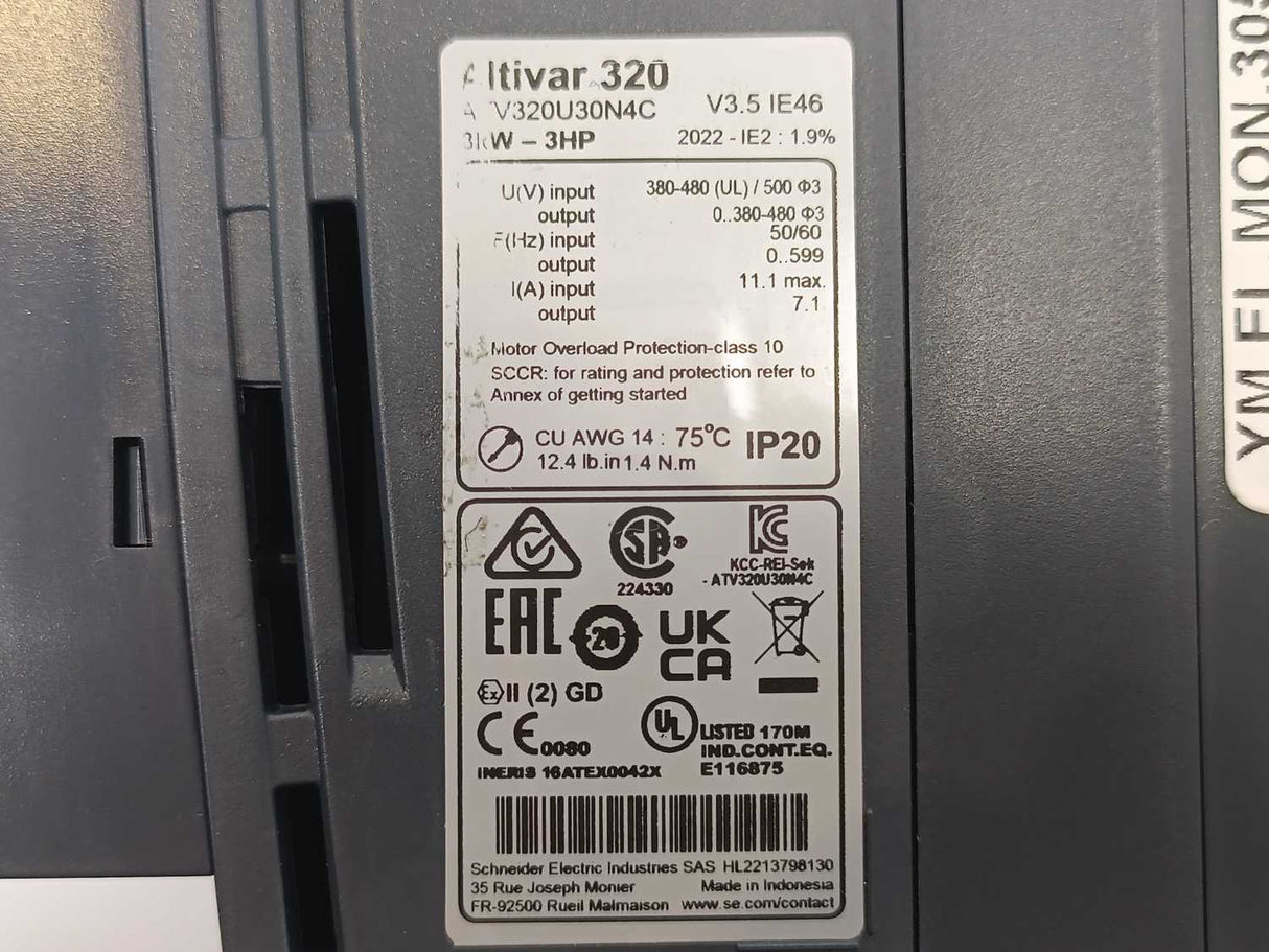 Schneider Electric ATV320U30N4C Altivar 320 Variable Speed Drive