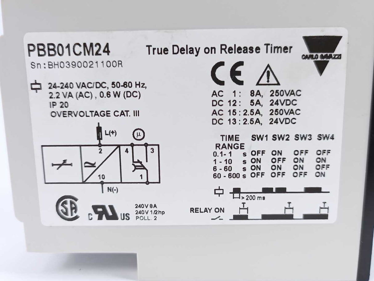 Carlo Gavazzi PBB01CM24 True Delay on Release Timer