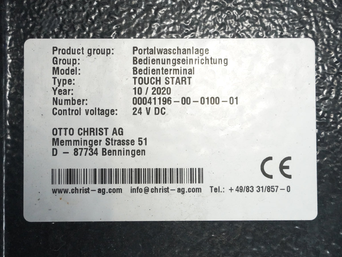 Otto Christ 00041196-00-0100-01 TOUCH START Control Terminal w/ PA10004713 HMI