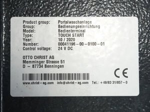 Otto Christ 00041196-00-0100-01 TOUCH START Control Terminal w/ PA10004713 HMI