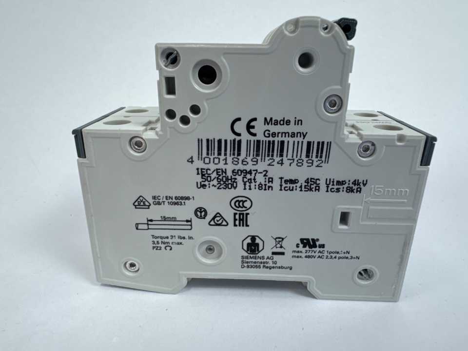 Siemens 5SY6513-7 MCB Miniature Circuit Breaker C13 2-pole