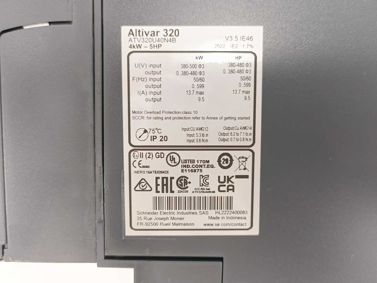 Schneider Electric ATV320U40N4B AC Speed Drive