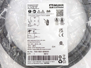 MURR Elektronik 7000-18031-6260300 MSUD Valve Plug A-18mm w/ Cable Batch 3 Pcs.