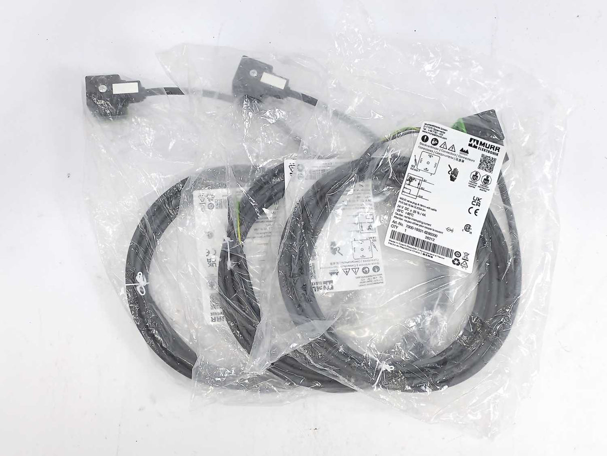 MURR Elektronik 7000-18031-6260300 MSUD Valve Plug A-18mm w/ Cable Batch 3 Pcs.
