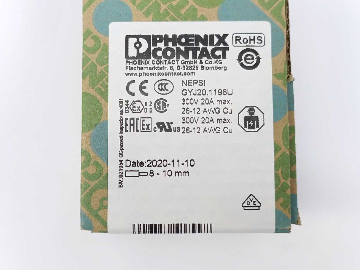 Phoenix Contact 3210570 PTTB 2,5 BU Push-In Double Level Terminal Batch 50 Pcs.