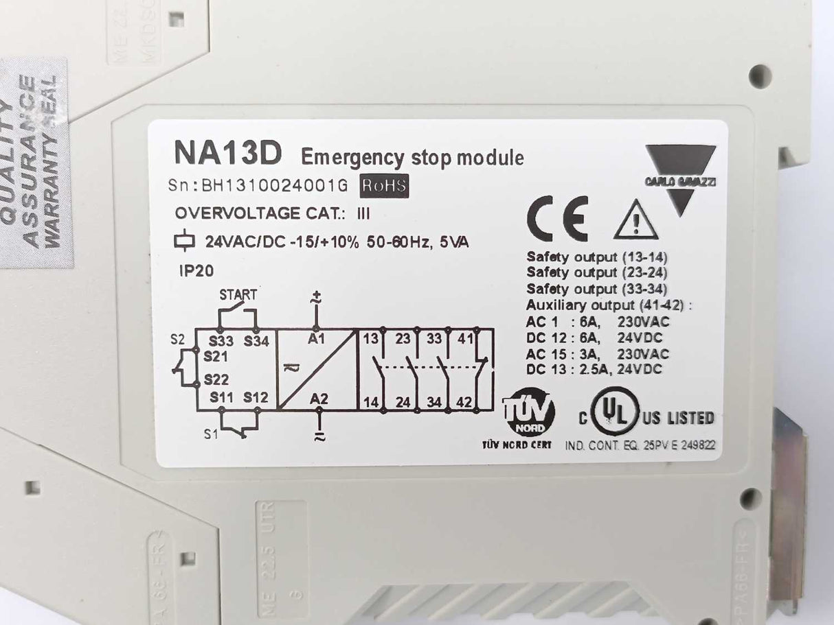 Carlo Gavazzi NA13D Emergency Stop Module
