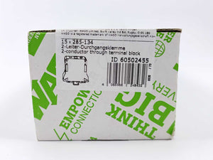 Wago 285-134 2-Conductor Terminal Block Blue Batch 15 Pcs.