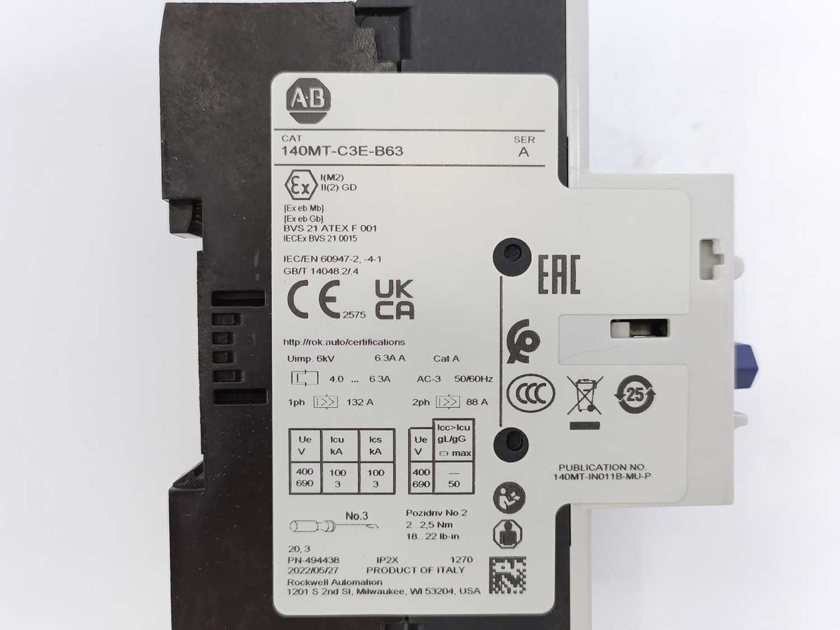 AB 140MT-C3E-B63 Ser. A Standard Magnetic Trip