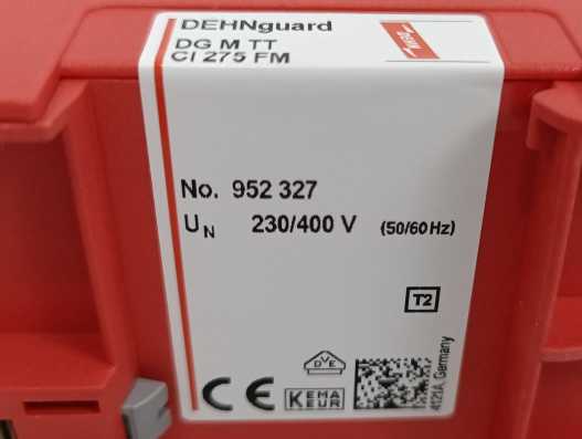 DEHN 952327 Modular 4-pole Surge Protection Set DG M TT CI 275 FM