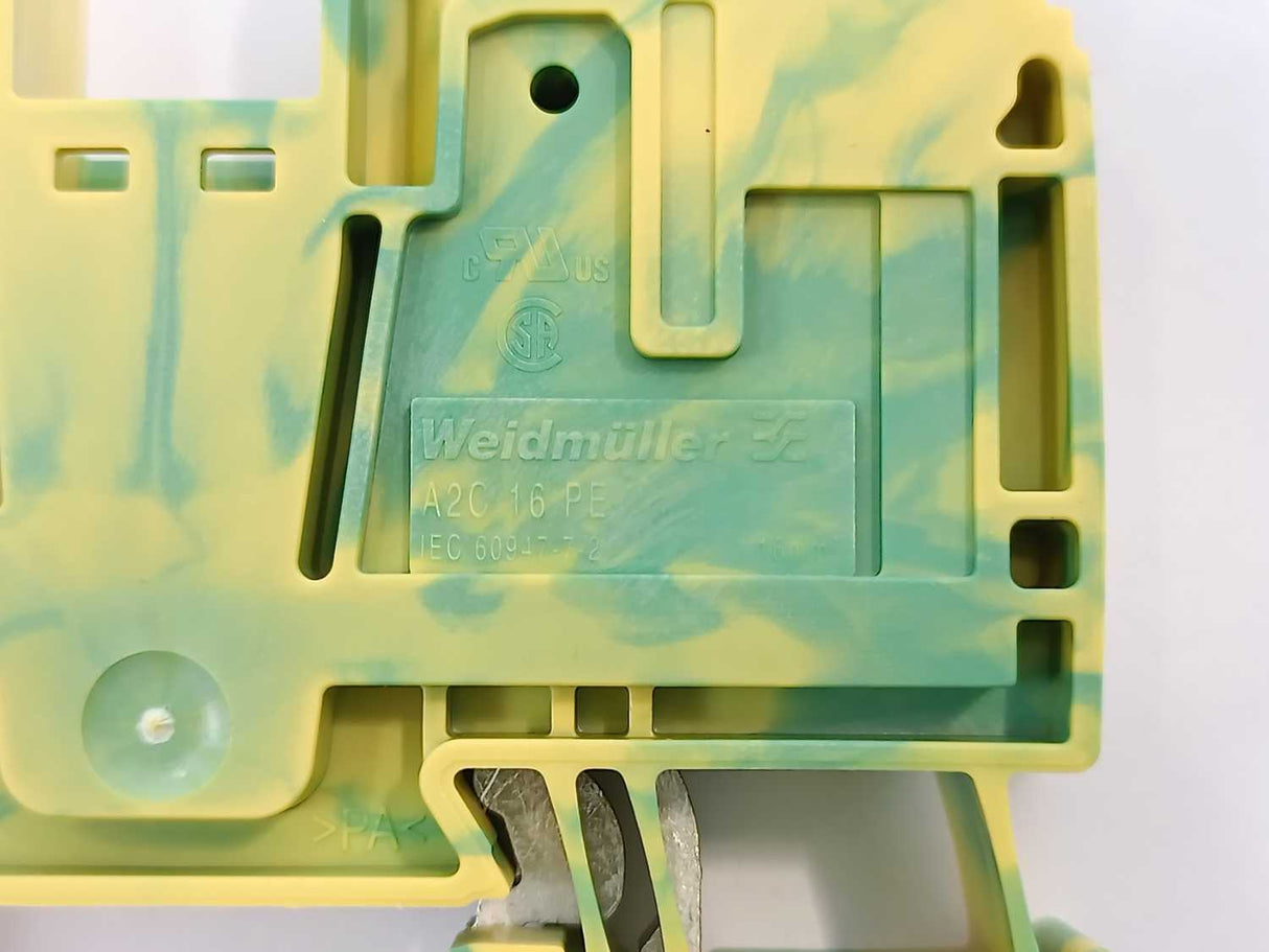 Weidmüller 2494010000 A2C 16 PE Ground/PE DIN Rail Terminal Block Batch 20 Pcs.