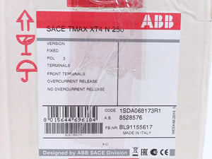 ABB 1SDA068173R1 TX4N 250 Power Circuit-Breaker Fixed 3+Pole Terminals