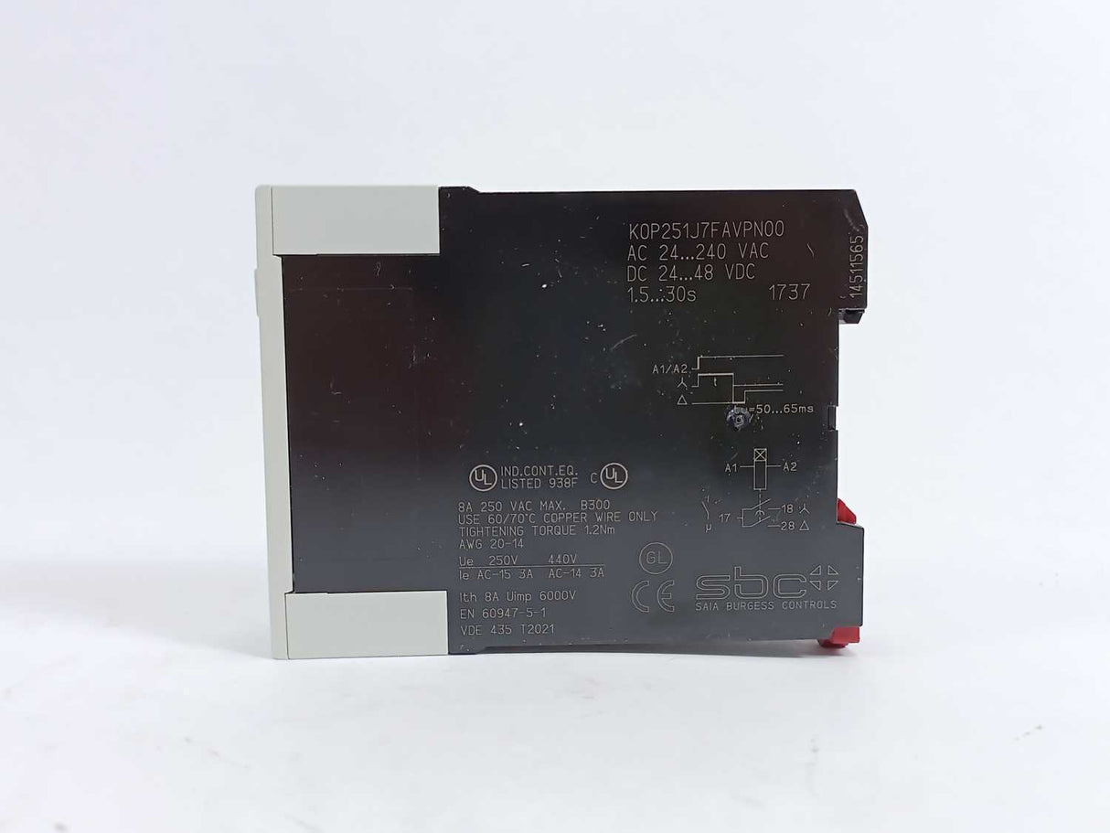 SBC K0P251JFAVPN00 Electronic Timer 24-240VAC 24-48VDC 1.5-30s
