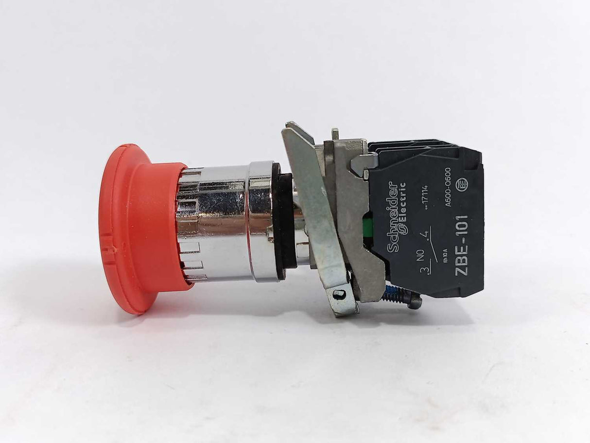 Schneider Electric XB4BS8445 Push Button Emergency Stop, Latching Turn Release