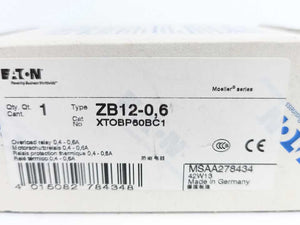 Eaton XTOBP60BC1 ZB12-0,6 Thermal Overload Relay 0.4- 0.6 Batch 3 pcs.