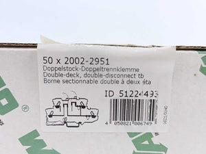Wago 2002-2951 Double-Deck, Double-Disconnect TB Batch 50 Pcs.