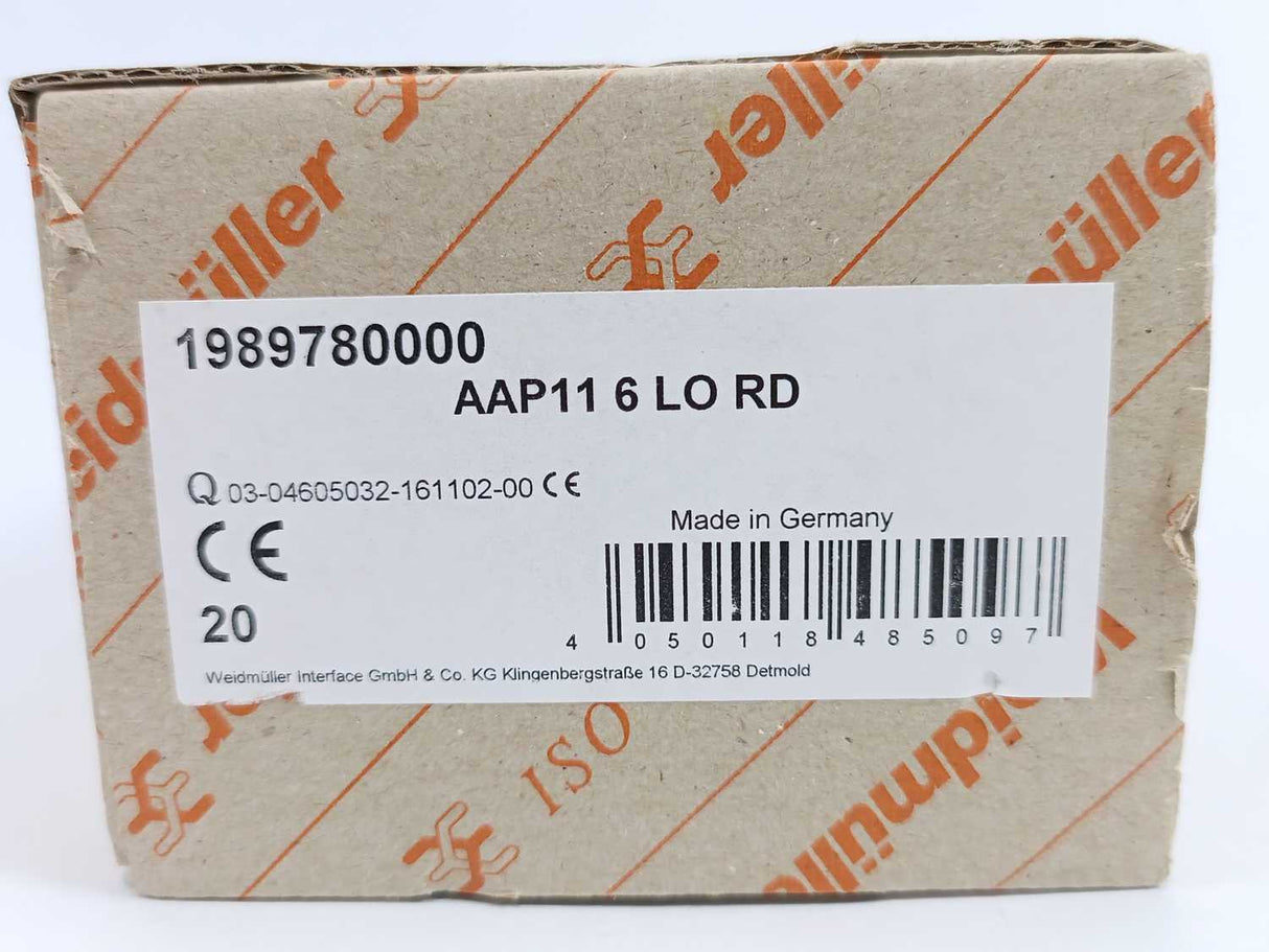 Weidmüller 1989780000 AAP11 6 LO RD Supply Terminal Batch 20pcs.