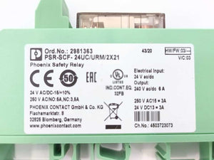 Phoenix Contact 2981363 PSR-SCF- 24UC/URM/2X21 Coupling Relay Batch 10 pcs.
