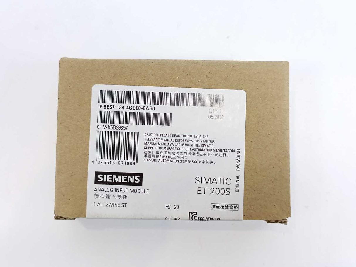Siemens 6ES7134-4GD00-0AB0 Electronics Module 4 AI I-2 Wire