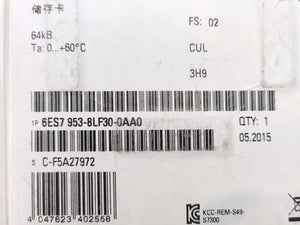 Siemens 6ES7953-8LF30-0AA0 Micro Memory Card 64 KB