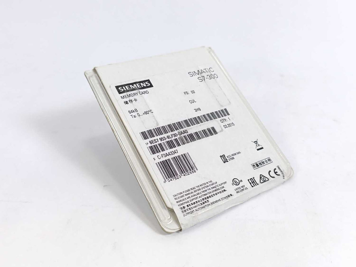 Siemens 6ES7953-8LF30-0AA0 Micro Memory Card 64 KB
