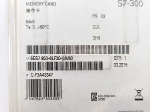Siemens 6ES7953-8LF30-0AA0 Micro Memory Card 64 KB