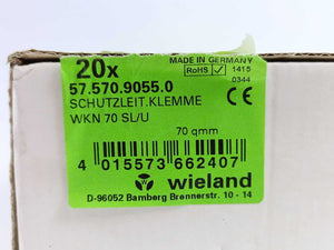 Wieland 57.570.9055.0 WKN70 SL/U Earth DIN Rail Terminal Batch 19 Pcs.