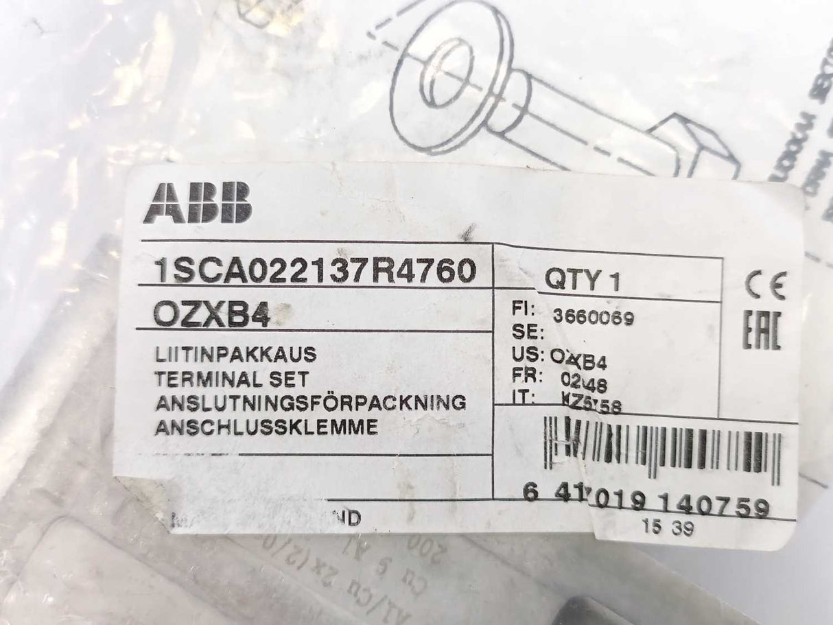 ABB 1SCA022137R4760 OZXB4 Terminal Set 3pcs.