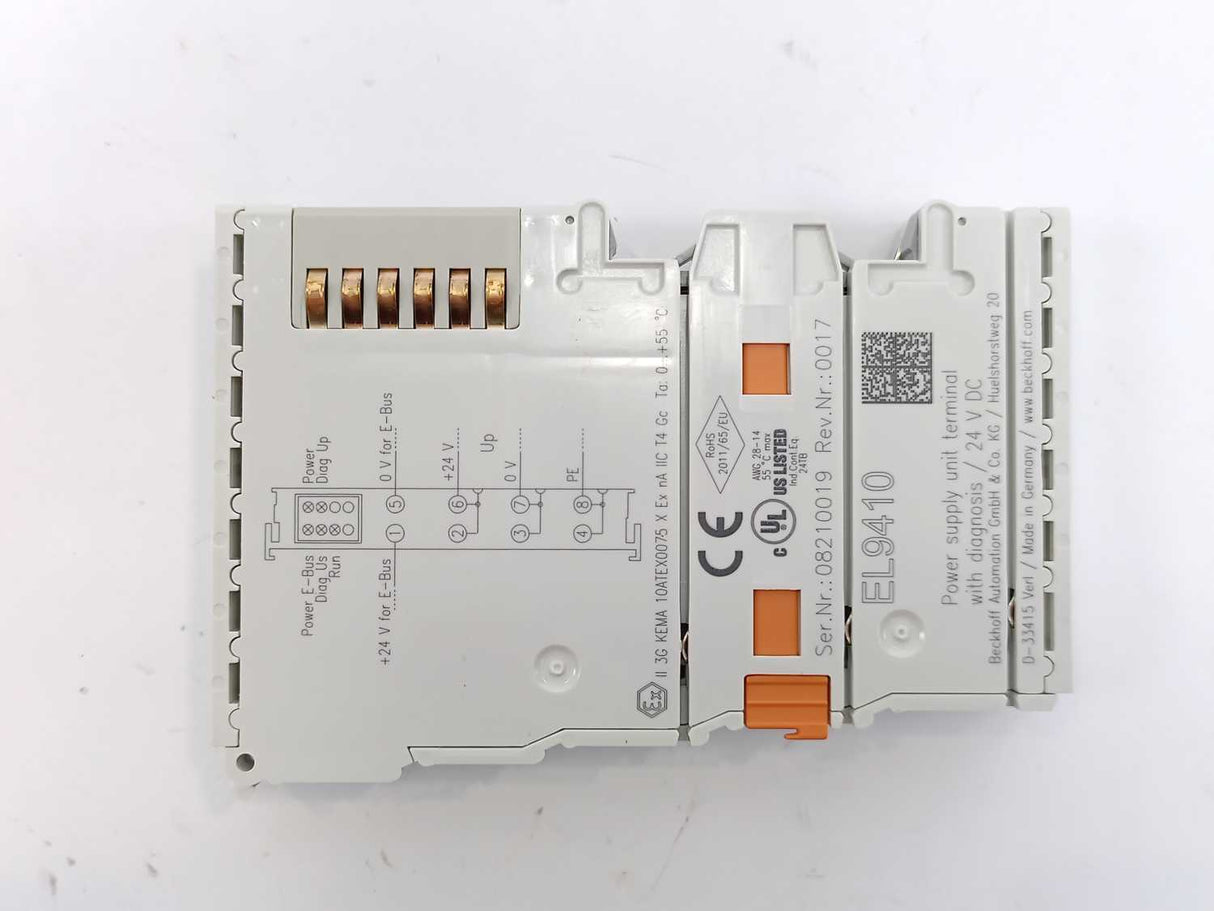 Beckhoff EL9410 Power Supply Unit Terminal with Diagnosis