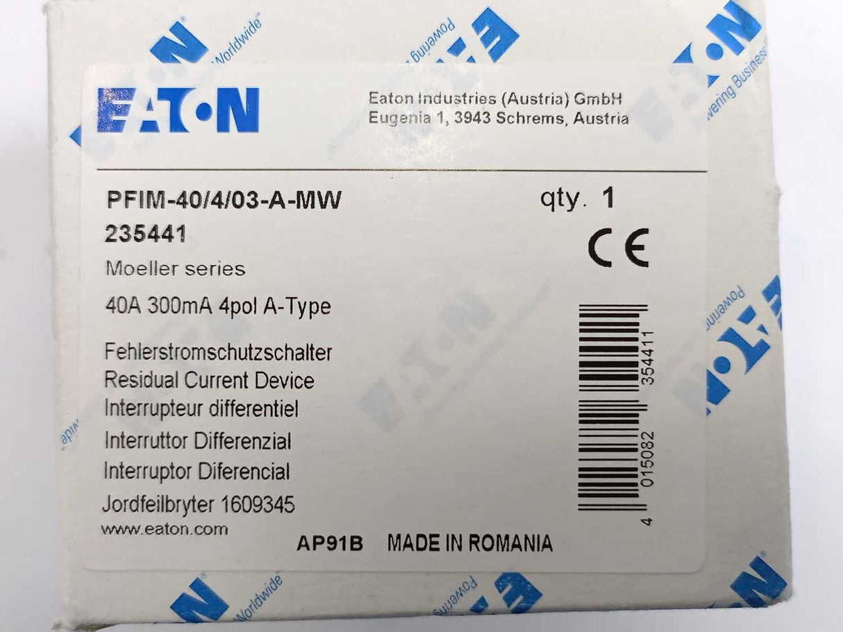 Eaton 235441 PFIM-40/4/03-A-MW Residual Current Circuit Breaker