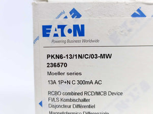 Eaton 236570 PKN6-13/1N/C/03-MW RCBO Combined RCD/MCB Device