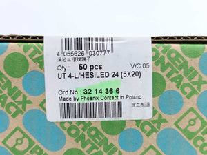Phoenix Contact 3214366 Fuse Modular Terminal Block, Batch 23pcs.