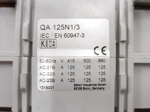 Eaton 1318001 Disconnector Switch QA125N1/3