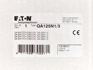 Eaton 1318001 Disconnector Switch QA125N1/3