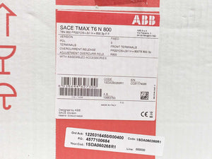 ABB 1SDA060268R1 Circuit Breaker T6N 800 PR221DS-LS/I In=800 3p F F