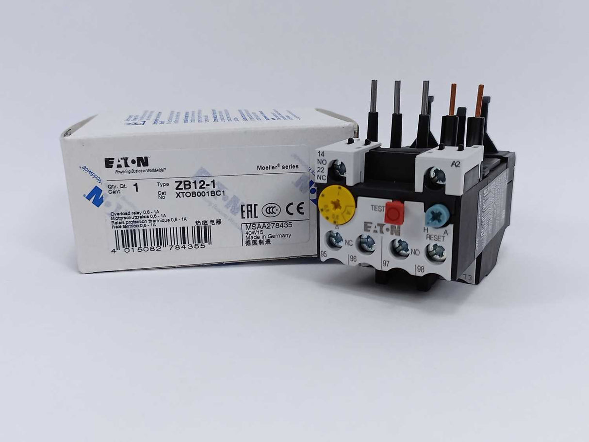 Eaton XTOB001BC1 ZB12-1 Overload Relay 0,6-1A