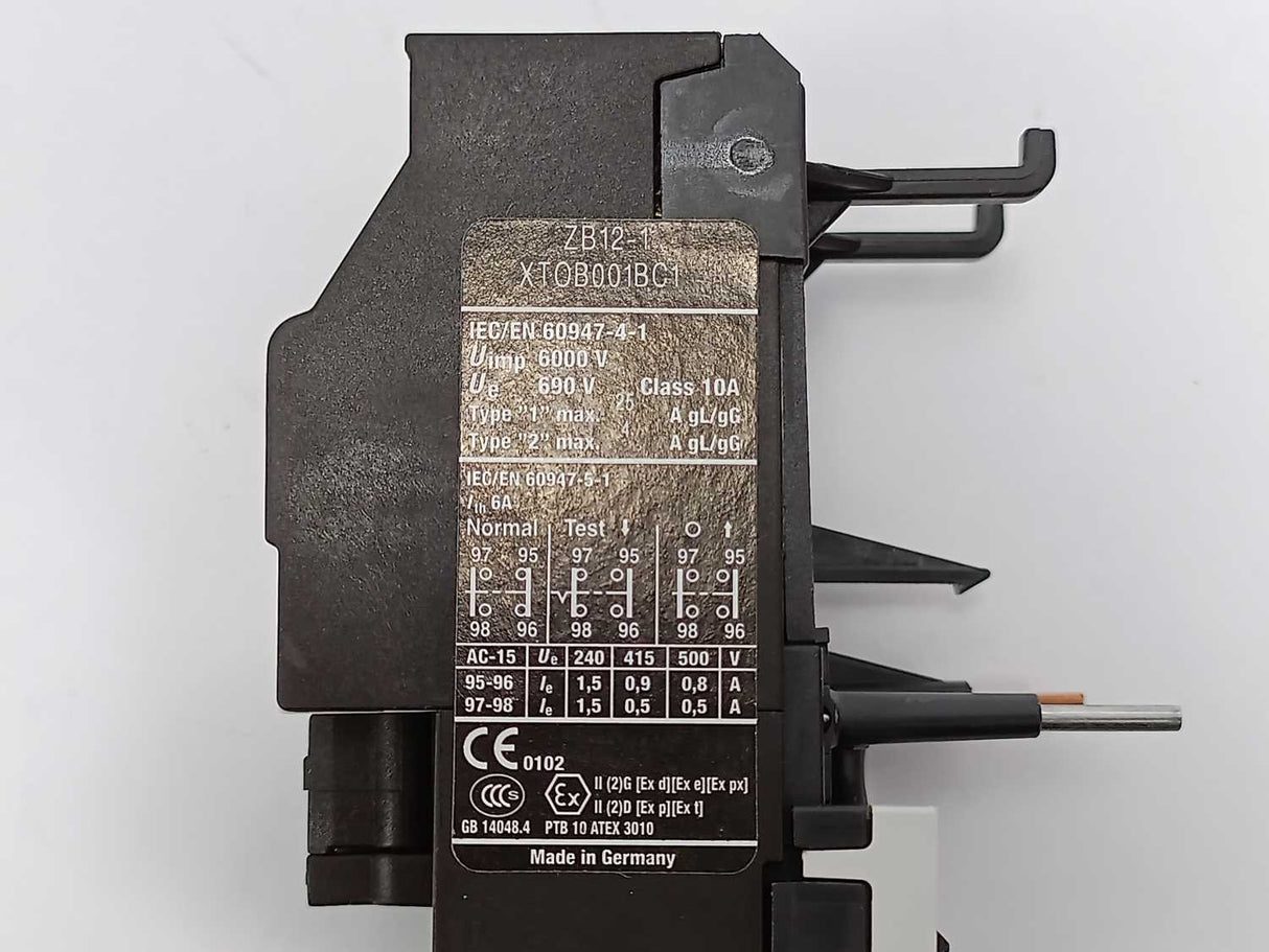 Eaton XTOB001BC1 ZB12-1 Overload Relay 0,6-1A