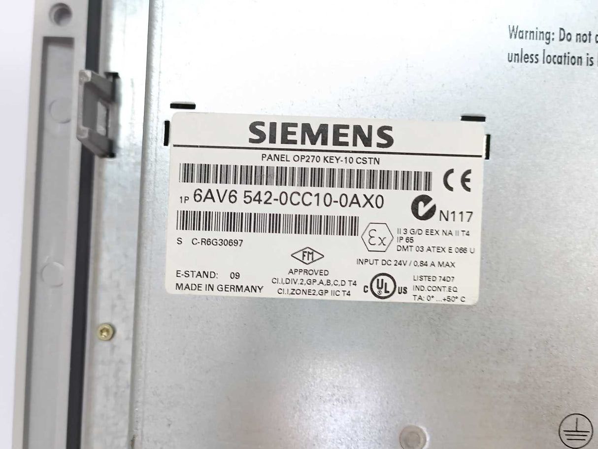 Siemens 6AV6542-0CC10-0AX0 SIMATIC Operator panel 10.4" E13
