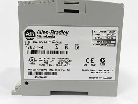 AB 1762-IF4 SER.A MicroLogix Analog Input Module Rev.B