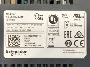 Schneider Electric ABLS1A24021 Modicon Power Supply 24V 2.1A