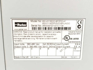 Parker 650-43135020-BF0P00-A1 650/011/400/F/00/DISP/UK/0/0 AC Inverter Drive