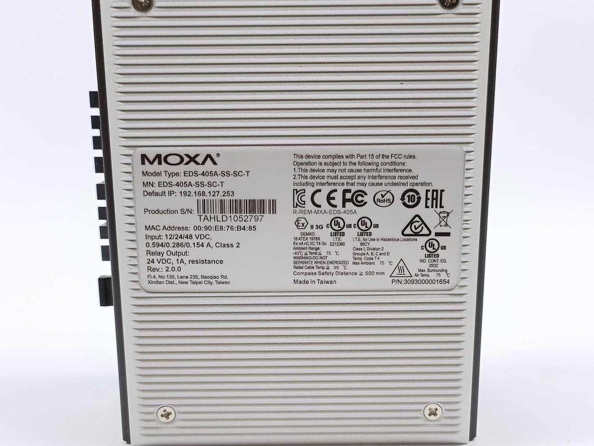Moxa EDS-405A-SS-SC-T 5-Port Industrial Ethernet Switch