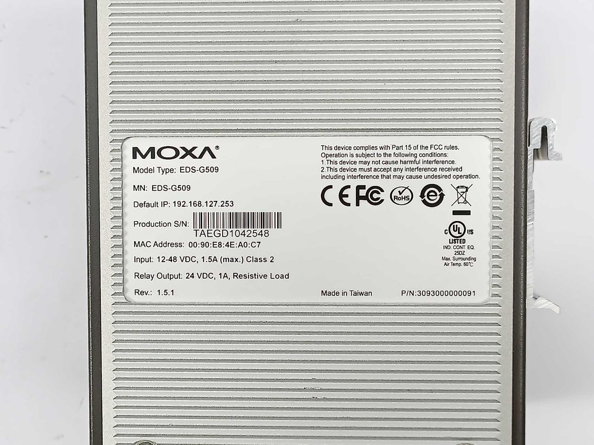Moxa EDS-G509 Gigabit EtherDevice Switch, layer 2 managed switch