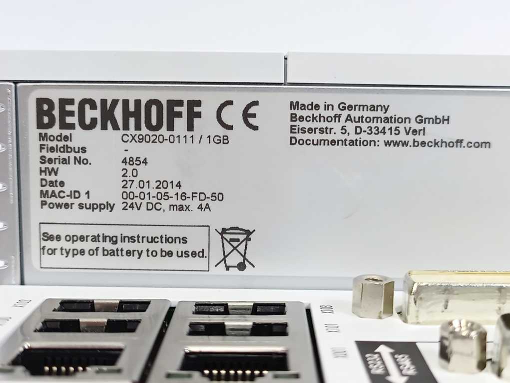 Beckhoff CX9020-0111/1GB Basic CPU Module