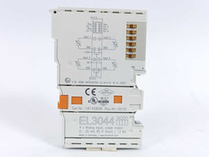 Beckhoff EL3044 4x Analog Input, Single Ended 24VDC/0.5A max.