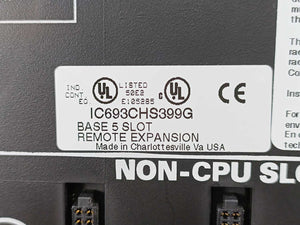 GE Fanuc IC693CHS399G 5-Slot Remote Baseplate