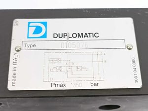 Duplomatic 0105076 Hydraulic Directional Control Valve w/ C22-D24K1/10